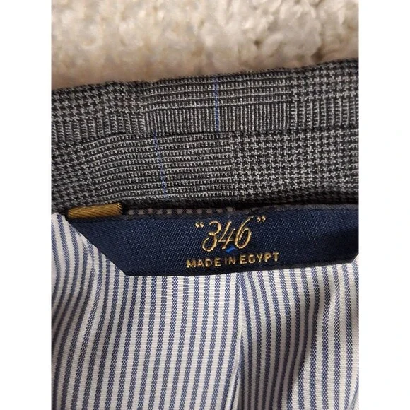 Brooks Brothers Explorer Fitzgerald Suit 42L 40x31 Gray Wool Windowpane 2 Button